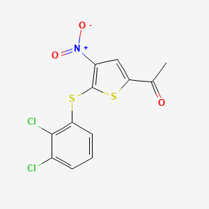 molecular formula C12H7Cl2NO3S2 B1683911 1-(5-(2,3-Dichlorophenylthio)-4-nitrothiophen-2-yl)ethanone CAS No. 882257-11-6