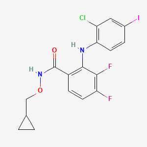 molecular formula C17H14ClF2IN2O2 B1683921 2-(2-chloro-4-iodophenylamino)-N-cyclopropylmethoxy-3,4-difluorobenzamide CAS No. 212631-79-3