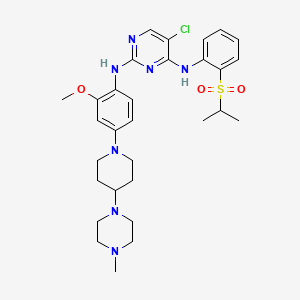 molecular formula C30H40ClN7O3S B1683934 5-chloro-N4-(2-(isopropylsulfonyl)phenyl)-N2-(2-methoxy-4-(4-(4-methylpiperazin-1-yl)piperidin-1-yl)phenyl)pyrimidine-2,4-diamine CAS No. 761439-42-3