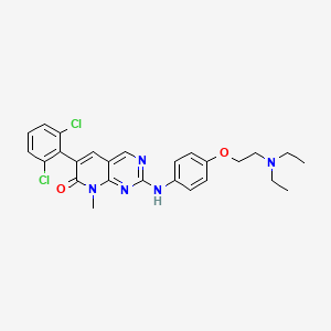 molecular formula C26H27Cl2N5O2 B1683963 6-(2,6-Dichlorophenyl)-2-[4-[2-(diethylamino)ethoxy]anilino]-8-methylpyrido[2,3-d]pyrimidin-7-one CAS No. 185039-89-8