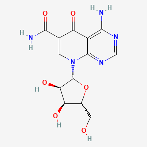 molecular formula C13H15N5O6 B1683968 4-Amino-8-[3,4-dihydroxy-5-(hydroxymethyl)oxolan-2-yl]-5-oxopyrido[2,3-d]pyrimidine-6-carboxamide CAS No. 36707-00-3