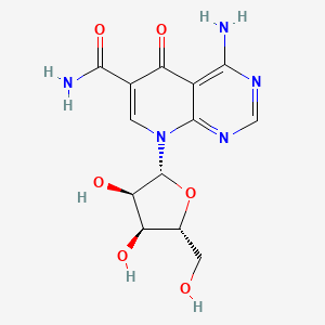 molecular formula C13H15N5O6 B1683968 4-Amino-5,6,7,8-tetrahydro-5-oxo-8-(beta-D-ribofuranosyl)pyrido[2,3-d]pyrimidine-6-carboxamide CAS No. 36707-00-3