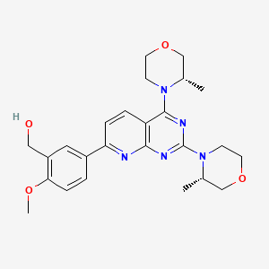 molecular formula C25H31N5O4 B1683969 [5-[2,4-Bis((3S)-3-methylmorpholin-4-yl)pyrido[2,3-d]pyrimidin-7-yl]-2-methoxyphenyl]methanol CAS No. 1009298-09-2