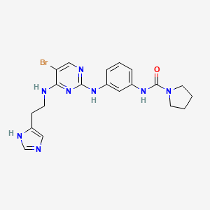 molecular formula C20H23BrN8O B1683973 N-[3-[[5-Bromo-4-[[2-(1H-imidazol-5-YL)ethyl]amino]-2-pyrimidinyl]amino]phenyl]-1-pyrrolidinecarboxamide CAS No. 702674-56-4