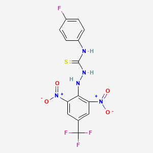 molecular formula C14H9F4N5O4S B1683984 2-[2,6-二硝基-4-(三氟甲基)苯基]-N-(4-氟苯基)肼硫代甲酰胺 CAS No. 454453-49-7