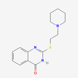 molecular formula C15H19N3OS B1683990 2-((2-piperidin-1-ylethyl)thio)quinazolin-4(3H)-one CAS No. 684276-17-3