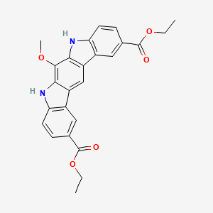 molecular formula C25H22N2O5 B1684008 Diethyl 6-methoxy-7,9-dihydroindolo[2,3-b]carbazole-2,10-dicarboxylate CAS No. 637774-61-9