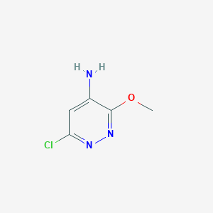 molecular formula C5H6ClN3O B168402 6-Chloro-3-methoxypyridazin-4-amine CAS No. 14369-14-3