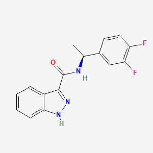 molecular formula C16H13F2N3O B1684044 N-[(1S)-1-(3,4-difluorophenyl)ethyl]-1H-indazole-3-carboxamide CAS No. 877969-69-2