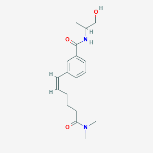 molecular formula C18H26N2O3 B1684049 (Z)-3-(6-(dimethylamino)-6-oxohex-1-en-1-yl)-N-(1-hydroxypropan-2-yl)benzamide CAS No. 863713-78-4