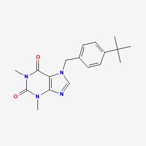 B1684050 7-[(4-tert-butylphenyl)methyl]-1,3-dimethyl-2,3,6,7-tetrahydro-1H-purine-2,6-dione CAS No. 333415-38-6