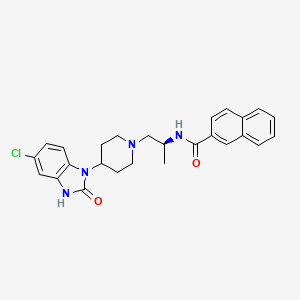 molecular formula C26H27ClN4O2 B1684052 (S)-N-(1-(4-(5-Chloro-2-oxo-2,3-dihydro-1H-benzo[d]imidazol-1-yl)piperidin-1-yl)propan-2-yl)-2-naphthamide CAS No. 1130067-06-9