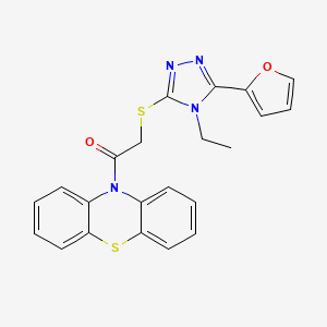 B1684053 2-{[4-ethyl-5-(furan-2-yl)-4H-1,2,4-triazol-3-yl]sulfanyl}-1-(10H-phenothiazin-10-yl)ethan-1-one CAS No. 663212-40-6