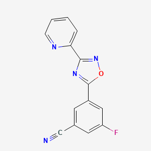 molecular formula C14H7FN4O B1684056 3-Fluoro-5-(3-(pyridin-2-yl)-1,2,4-oxadiazol-5-yl)benzonitrile CAS No. 327056-22-4