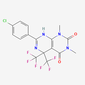 molecular formula C16H11ClF6N4O2 B1684060 7-(4-chlorophenyl)-1,3-dimethyl-5,5-bis(trifluoromethyl)-8H-pyrimido[4,5-d]pyrimidine-2,4-dione CAS No. 488097-06-9