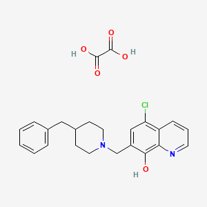 molecular formula C24H25ClN2O5 B1684063 7-((4-Benzylpiperidin-1-yl)methyl)-5-chloroquinolin-8-ol oxalate CAS No. 474625-52-0