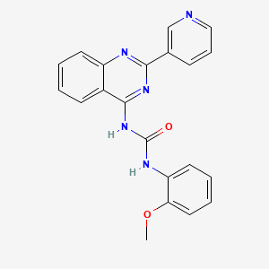 molecular formula C21H17N5O2 B1684069 3-(2-Methoxyphenyl)-1-(2-pyridin-3-ylquinazolin-4-yl)urea CAS No. 280570-45-8