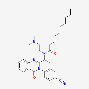 molecular formula C31H41N5O2 B1684070 N-(1-(3-(4-Cyanophenyl)-4-oxo-3,4-dihydroquinazolin-2-yl)ethyl)-N-(2-(dimethylamino)ethyl)decanamide CAS No. 860002-95-5