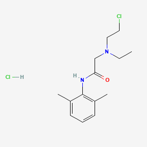 molecular formula C14H22Cl2N2O B1684074 Acetamide, 2-((2-chloroethyl)ethylamino)-N-(2,6-dimethylphenyl)-, monohydrochloride CAS No. 25027-88-7