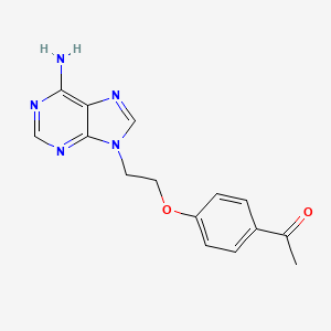 molecular formula C15H15N5O2 B1684077 1-{4-[2-(6-amino-9H-purin-9-yl)ethoxy]phenyl}ethanone CAS No. 432016-77-8