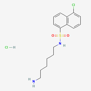 molecular formula C16H22Cl2N2O2S B1684084 N-(6-Aminohexyl)-5-chloro-1-naphthalenesulfonamide hydrochloride CAS No. 61714-27-0