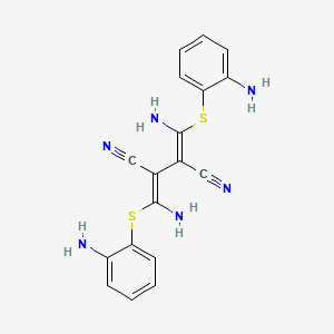 molecular formula C18H16N6S2 B1684115 1,4-Diamino-2,3-dicyano-1,4-bis(2-aminophenylthio)butadiene CAS No. 109511-58-2