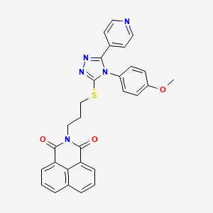 molecular formula C29H23N5O3S B1684122 2-[3-[[4-(4-Methoxyphenyl)-5-pyridin-4-yl-1,2,4-triazol-3-yl]sulfanyl]propyl]benzo[de]isoquinoline-1,3-dione CAS No. 838818-26-1