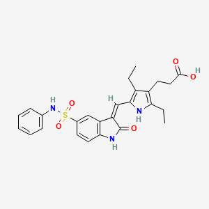B1684128 3-[2,4-Diethyl-5-[(Z)-[2-oxo-5-(phenylsulfamoyl)-1H-indol-3-ylidene]methyl]-1H-pyrrol-3-yl]propanoic acid CAS No. 688036-19-3