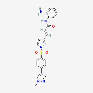 molecular formula C23H21N5O3S B1684137 （E）-N-(2-氨基苯基)-3-(1-((4-(1-甲基-1H-吡唑-4-基)苯基)磺酰基)-1H-吡咯-3-基)丙烯酰胺 CAS No. 910462-43-0