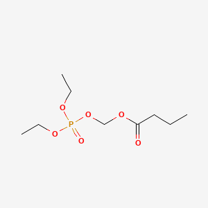 molecular formula C9H19O6P B1684139 Butanoic acid, [(diethoxyphosphinyl)oxy]methyl ester CAS No. 213262-83-0