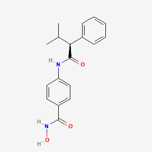 molecular formula C18H20N2O3 B1684141 (S)-N-羟基-4-(3-甲基-2-苯基丁酰胺)苯甲酰胺 CAS No. 935881-37-1