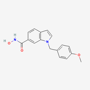 molecular formula C17H16N2O3 B1684145 N-hydroxy-1-(4-methoxybenzyl)-1H-indole-6-carboxamide CAS No. 950762-95-5