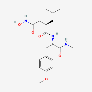 molecular formula C19H29N3O5 B1684147 n-[3-(n'-Hydroxycarboxamido)-2-(2-methylpropyl)-propanoyl]-o-tyrosine-n-methylamide CAS No. 104408-38-0