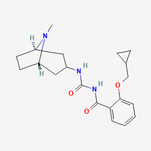 molecular formula C20H27N3O3 B1684152 2-(Cyclopropylmethoxy)-N-{hydroxy[(8-methyl-8-azabicyclo[3.2.1]octan-3-yl)imino]methyl}benzene-1-carboximidic acid CAS No. 136013-69-9