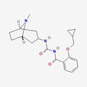 molecular formula C20H27N3O3 B1684152 Benzamide, 2-(cyclopropylmethoxy)-N-(((8-methyl-8-azabicyclo(3.2.1)oct-3-yl)amino)carbonyl)-, endo- CAS No. 136013-69-9
