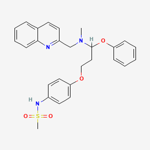molecular formula C21H25N3O4S B1684155 N-(4-(Phenyloxy-3-(methyl-(2-quinolinylmethyl)amino)propoxy)phenyl)methanesulfonamide CAS No. 137941-92-5