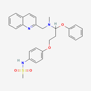molecular formula C27H29N3O4S B1684155 N-(4-(Phenyloxy-3-(methyl-(2-quinolinylmethyl)amino)propoxy)phenyl)methanesulfonamide CAS No. 137941-92-5