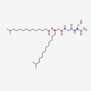 molecular formula C36H70N2O7 B1684156 (2S)-3-hydroxy-2-[[2-[[(3R)-15-methyl-3-(13-methyltetradecanoyloxy)hexadecanoyl]amino]acetyl]amino]propanoic acid CAS No. 96095-04-4