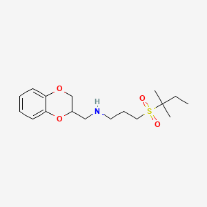 B1684159 N-(3-((1,1-Dimethylpropyl)sulfonyl)propyl)-2,3-dihydro-1,4-benzodioxin-2-methanamine CAS No. 54749-57-4