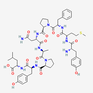molecular formula C55H74N10O13S B1684175 L-Leucine, L-tyrosyl-L-methionyl-L-phenylalanyl-L-prolyl-L-asparaginyl-L-alanyl-L-prolyl-L-tyrosyl- CAS No. 852243-39-1