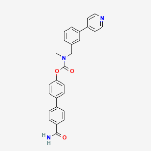 molecular formula C27H23N3O3 B1684179 4'-氨基甲酰基-[1,1'-联苯]-4-基甲基(3-(吡啶-4-基)苄基)氨基甲酸酯 CAS No. 947669-91-2