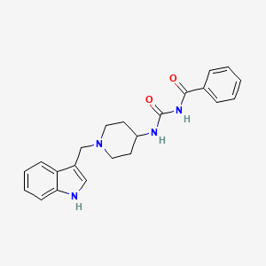 molecular formula C22H24N4O2 B1684182 N-[[1-(1H-indol-3-ylmethyl)piperidin-4-yl]carbamoyl]benzamide CAS No. 72807-01-3