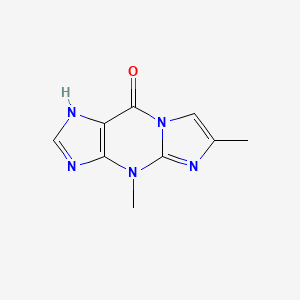 molecular formula C9H9N5O B1684184 9H-Imidazo(1,2-a)purin-9-one, 1,4-dihydro-4,6-dimethyl- CAS No. 33359-03-4