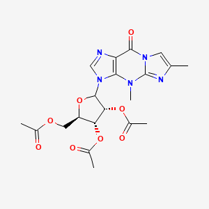 molecular formula C20H23N5O8 B1684186 [(2R,3R,4R)-3,4-diacetyloxy-5-(4,6-dimethyl-9-oxoimidazo[1,2-a]purin-3-yl)oxolan-2-yl]methyl acetate CAS No. 68768-34-3