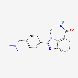 molecular formula C19H20N4O B1684201 Imidazo[4,5,1-jk][1,4]benzodiazepin-7(4H)-one, 2-[4-[(dimethylamino)methyl]phenyl]-5,6-dihydro- CAS No. 328543-09-5