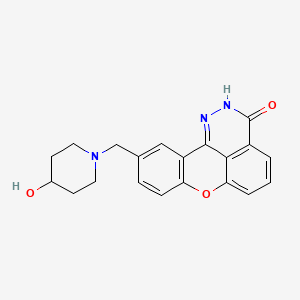 B1684204 Benzopyrano(4,3,2-de)phthalazin-3(2H)-one, 10-((4-hydroxy-1-piperidinyl)methyl)- CAS No. 902128-92-1
