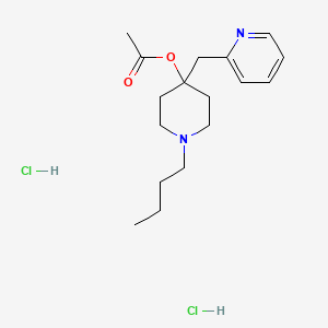 molecular formula C17H28Cl2N2O2 B1684209 4-Piperidinol, 1-butyl-4-(2-pyridyl)methyl-, acetate, dihydrochloride CAS No. 63916-38-1