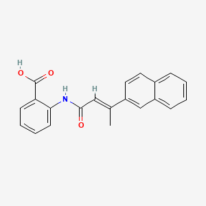 molecular formula C21H17NO3 B1684215 (E)-2-(3-(naphthalen-2-yl)but-2-enamido)benzoic acid CAS No. 321674-73-1
