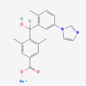molecular formula C20H19N2NaO3 B1684253 4-(alpha-Hydroxy-5-(1-imidazolyl)-2-methylbenzyl)-3,5-dimethylbenzoic acid CAS No. 104363-98-6