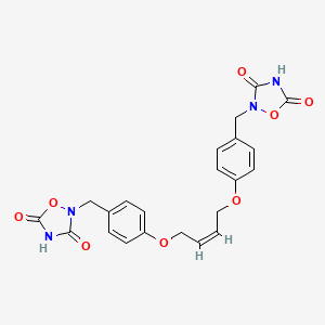 molecular formula C22H20N4O8 B1684269 (Z)-1,4-bis[4-[(3,5-dioxo-1,2,4-oxadiazolidin-2-yl)methyl]phenoxy]-2-butene CAS No. 163300-58-1